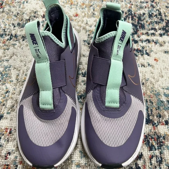 Nike Sneakers in Purple and Green with Slip-On Design and High Collar - Picture 1 of 7